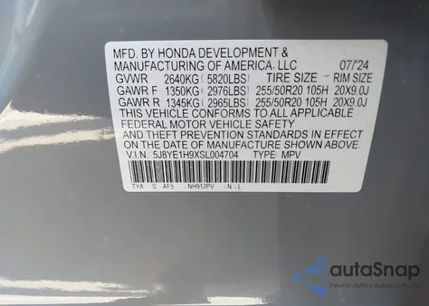 2025 Acura Mdx A-Spec Advance Package z USA, uszkodzony, nr VIN 5J8YE1H9XSL004704